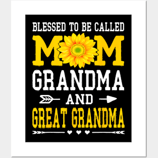 Blessed To Be Called Mom Grandma Great Grandma Mothers Day Posters and Art